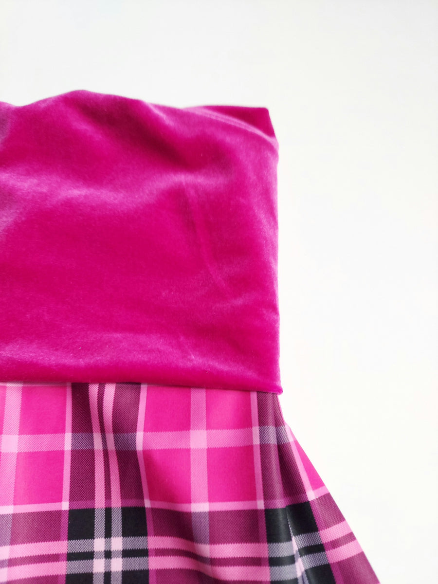 SMALL Pink tartan spandex velour flare pants – DrFoxxer
