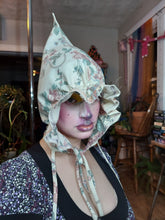 Load image into Gallery viewer, Convertable gnome bonnet in repurposed floral
