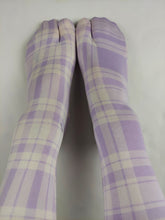 Load image into Gallery viewer, WOMENS 5-7 Pastel purple and white plaid over the knee tabi socks
