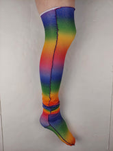 Load image into Gallery viewer, Size 6-8 Rainbow sparkle thigh high stockings
