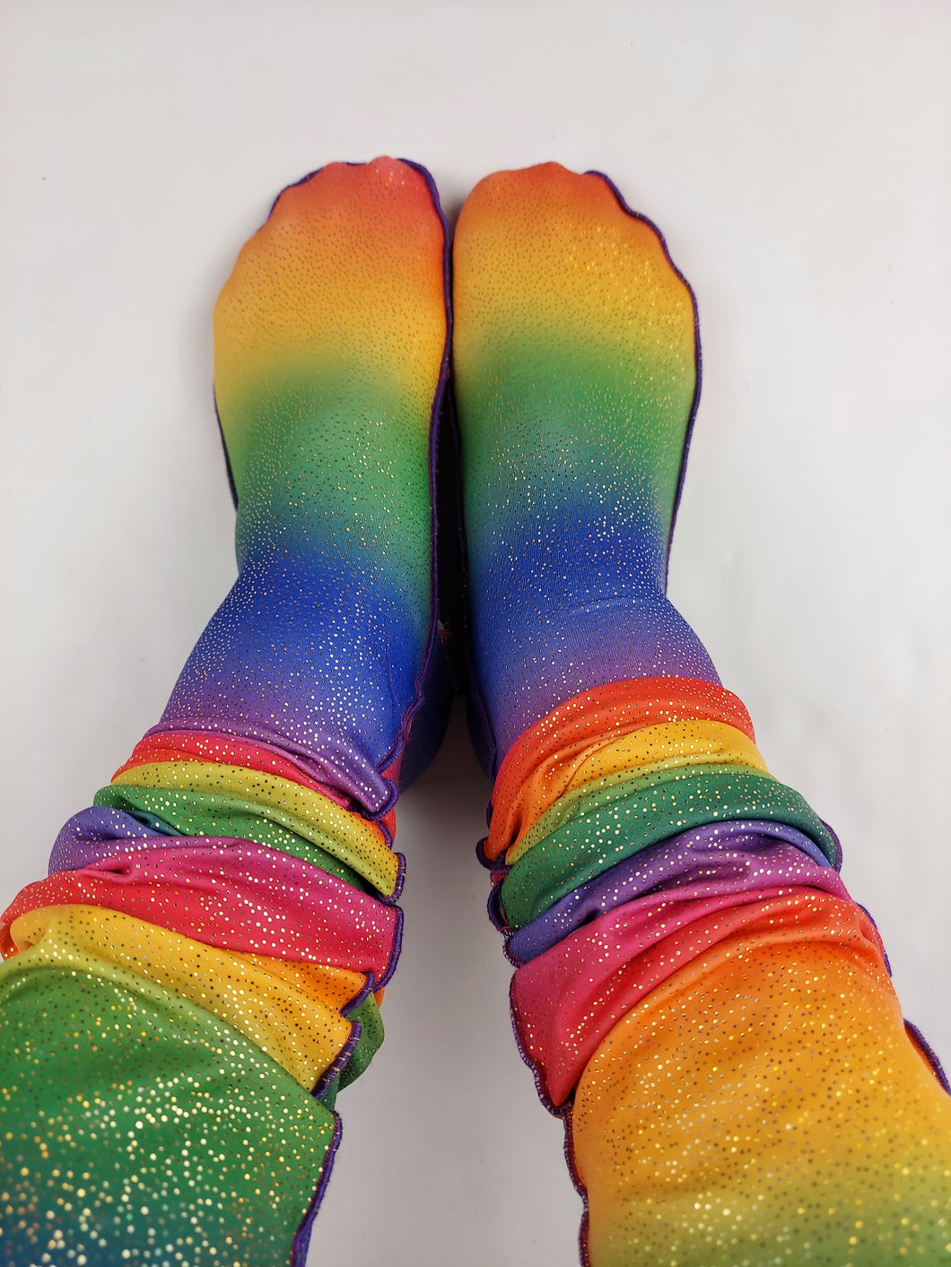 Size 6-8 Rainbow sparkle thigh high stockings