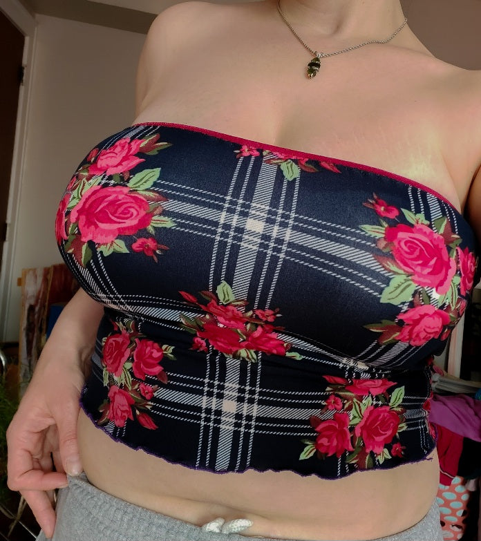 XLARGE red roses tube top