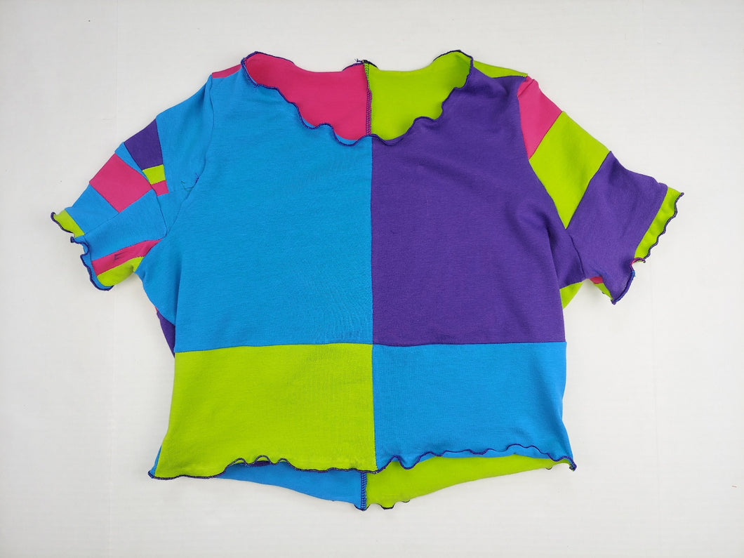 LARGE Rainbow color block baby tee