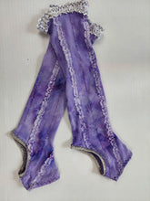 Load image into Gallery viewer, Purple lace stirrup stockings knee high
