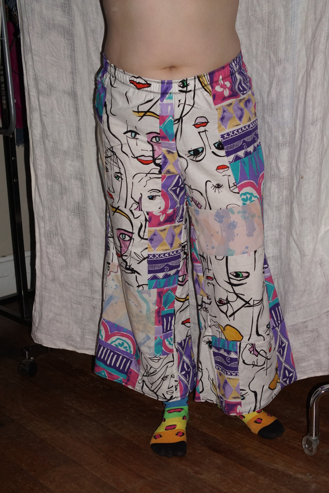 LARGE patchwork face pants