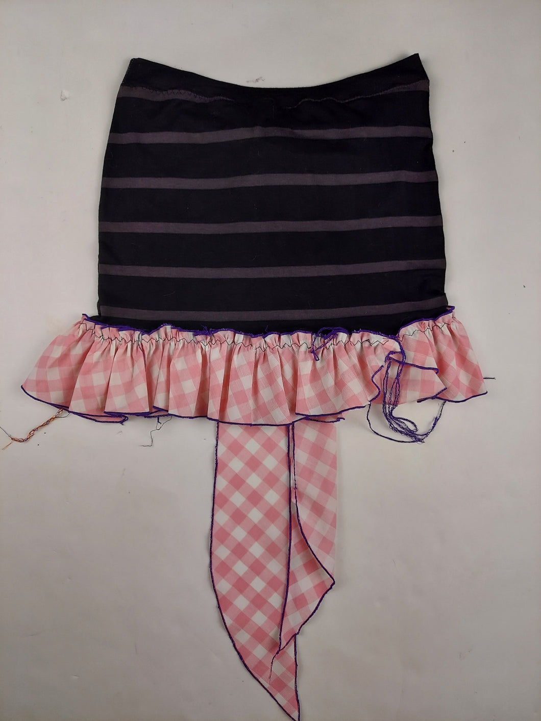 LARGE gingham bow striped skirt