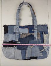 Load image into Gallery viewer, Recycled denim Jean tote bag
