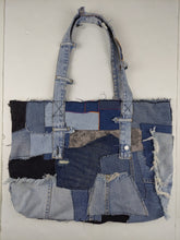 Load image into Gallery viewer, Recycled denim Jean tote bag
