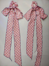 Load image into Gallery viewer, 2 Jumbo gingham bow scrunchies
