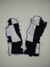 Load image into Gallery viewer, Black and white patchwork arm warmers
